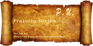 Preiszig Ulrika névjegykártya